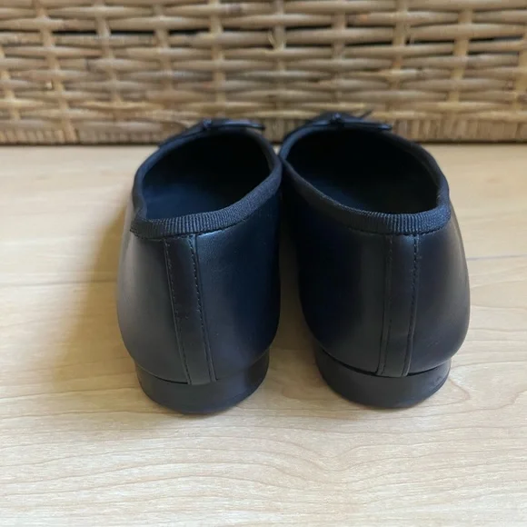 CHANEL Black Leather Ballet Flats - Picture 2 of 8